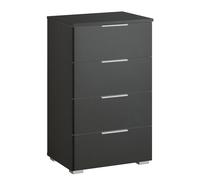 Alabama Narrow Chest - 4 Drawer - Metallic Dark Grey