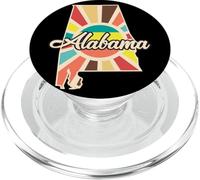 Alabama Pride State Outline Colorful Retro Typography Art PopSockets PopGrip for MagSafe