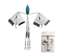 Alabama Rig, 25g 17cm Umbrella Lure Set with Spinner Blades, Flashing Vibration Attractor for Bass Pike, Freshwater Casting Fishing Tackle(Blue Black Dots)