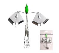 Alabama Rig, 25g 17cm Umbrella Lure Set with Spinner Blades, Flashing Vibration Attractor for Bass Pike, Freshwater Casting Fishing Tackle(Green Head Yellow)