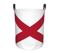 Alabama State Flag Clothes Bin With Carrying Handles, Circular Foldable Laundry Hamper, Storage Basket For Home