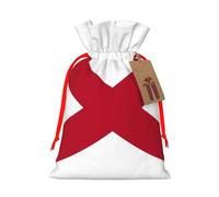 Alabama State Flag Linen Drawstring Gift Bag Xmas Party Candy Bag Reusable Storage Pouches