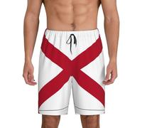 Alabama State Flag Men'S 1-Pack Sleep Shorts Loungewear With Side Pockets, Breathable Fit, Available In Big.
