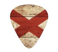 Alabama State Flag on Old Wood Grain Postcard print Celluloid Guitar Plectrums for Acoustic Guitar Bass,Guitar Picks with Organizer Box