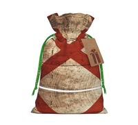 Alabama State Flag On Old Wood Grain Postcard Print Christmas Drawstring Holiday Candy Bag Xmas Sacks Reusable Wrapping Bags Party Favor