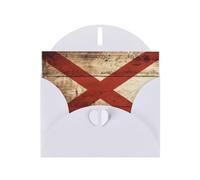 Alabama State Flag on Old Wood Grain Postcard print Double sided pearl thank-you card, party invitation card, fit for all occasions