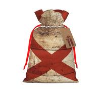 Alabama State Flag on Old Wood Grain Postcard print Drawstring Gift Bag for Wedding Party Birthday Unique Present Bag Reusable Canvas Bag,1 Piece S