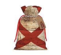 Alabama State Flag on Old Wood Grain Postcard print Drawstring Gift Bag for Wedding Party Birthday Unique Present Bag Reusable Canvas Bag,1 Piece S
