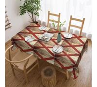 Alabama State Flag on Old Wood Grain Postcard print Elegant Tablecloth - Stylish Home Decor Fabric for Dining Tables, Weddings, and Events