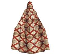 Alabama State Flag On Old Wood Grain Postcard Printing Cosplay Parties Hooded Adult Halloween Cloak 57.8 Inches Long Theme