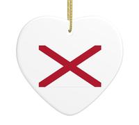 Alabama State Flag Print Ceramic Hanging Ornaments for Christmas Tree Xmas Home Party Holiday Decoration