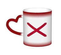 Alabama State Flag Print Ceramic Mug, Black to White Thermochromic Coffee Cup for Home Office Cafe