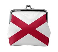 Alabama State Flag print Cute Buckle Coin Purses Vintage Pouch Kiss lock Change Purse Wallets for Women Fashion, Black, One Size, Vintage