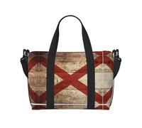 Alabama state flag print Gym Bag for Women, Weekender Overnight Bag,Personal Item Bag, shoulder Bag for Women Men, Black, One Size