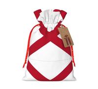 Alabama State Flag Print Holiday Burlap Gift Bag With Drawstring, Small Party Favor Pouches For Christmas Gifting-S Size