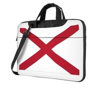 Alabama State Flag Print Laptop Bag, Adjustable Shoulder Strap and Hidden Handle, Simplify Your Everyday, Black/White, 15.6 inch