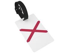 Alabama State Flag Print Luggage Tags with Detachable Wristband, Travel Bag Tags, Easy to Identify