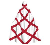 Alabama State Flag Print Role Play Costume Cozy Halloween Cloak | Light Traitors Cloak, Vampire Cape With Bow Tie, Halloween Outfit, Itch Free Fabric, 147 Cm, Fit For Carnival And Dress Party