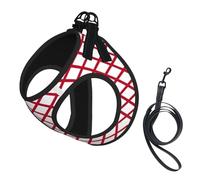 Alabama State Flag Print Small Dog Harness And Leash Set, Adjustable Soft Vest With 360° Reflective Straps For Cats Puppy