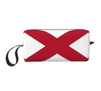 Alabama State Flag print Travel Toiletry Pouch, Pencil Bag Canvas Makeup Bag, Multi-Purpose Cosmetic Bag with Zipper, White, One Size