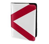Alabama State Flag print Travel Wallet Passport Holder Case for Family Leather Passport Cover for Men Women, Black, One Size