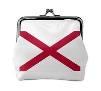 Alabama State Flag Print Women's Microfiber Leather Kiss Lock Coin Purse, Mini Wallet for Cards and Lipstick