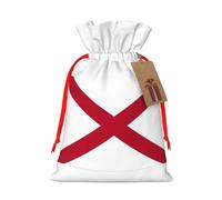 Alabama State Flag Print Xmas Drawstring Wrapping Bags For Xmas Package Storage, Christmas Party Supplies Favors
