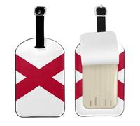 Alabama State Flag Printed Leather Luggage Tag, Durable Baggage Identifier, Soft PU ID Label, for Business Travel