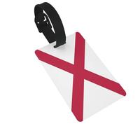 Alabama State Flag Printed Small Luggage Tags Portable Bag ID Holders with Adjustable Strap for Travel Gear