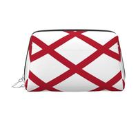 Alabama State Flag Printed Zippered Toiletry Bag, Wide Open Storage Case for Personal Care Items and Cosmetics