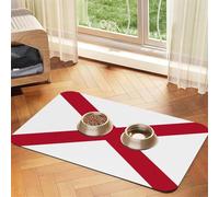 Alabama State Flag Printing Pet Absorbent Tablecloth, Special Pad For Pet Bowls, Rollable For Storage, Ideal For Pet Bowls