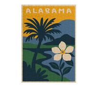Alabama State Illustration with Palm Tree Jigsaw Puzzle, 300 Piece
