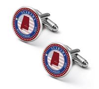 Alabama State Logo Men's Cufflinks Tuxedo Cuff Links Dress Shirt Tie Accessories for Business Weddings