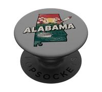 Alabama State Map Road Trip Montgomery Mobile Tuscaloosa PopSockets Adhesive PopGrip