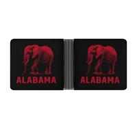 Alabama States Elephant Classic Bifold Wallet for Men PortableID Window Large Capacity Slim Leather Wallets