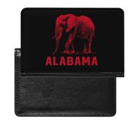 Alabama States Elephant Passport Holder for Travel Cover Wallet | Leather Documents Organizer Protector for Women Men Lightweight Waterproof