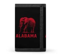 Alabama States Elephant Slim Trifold Wallet for Men ID Window | Polyester Minimalist Compact Wallet Card Slots