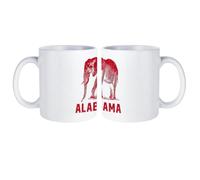 Alabama States Elephant White Coffee Mug with Handle Ceramic | Art Coffee Cups Hot Chocolate Cup Xmas Holiday Birthday