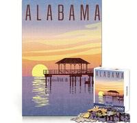 Alabama Sunset Pier 1000 Piece Jigsaw Puzzle for Adults Recall Skill Quiet Enjoyment Secure Join Great Gift (50X75CM)
