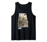 Alabama Watercolor Gazebo Nature Scene Southern Pride Tank Top
