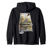 Alabama Watercolor Gazebo Nature Scene Southern Pride Zip Hoodie