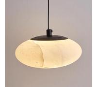 Alabaster Light Fixture Milk Glass Marble Pendant Lighting Black Mid Century Hanging Lamp Ceiling Round Rustic Chandelier for Bedroom Dining Room Farmhouse Kitchen Island