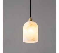 Alabaster Light White Marble Lamp Linear Long Tube Hanging Ceiling Lamp Small Cylinder Long Chaner for Dining Room Kitchen Island Bedroom E14/15Cm