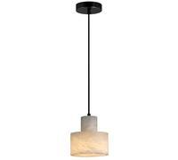 Alabaster Lights Black White Milk Glass Hanging Lamp Wabi Sabi Marble Stone Pendant Lighting Kitchen Island Mid Century Chandelier for Bedroom Dining Room Bathroom Farmhouse