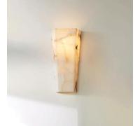Alabaster Wall Sconce-15.75IN White Marble Wall Mount Lamp Natural Alabaster Marble Wall Sconces Bathroom Vanity Lighting Fixtures With 3000K LED Stone Wall Lamp For Bedroom Living Room Hallway Stair