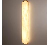 Alabaster Wall Sconce-17.72IN Modern Bathroom Vanity Sconces Lighting Hardwired 3000K LED Wall Lamp Natural Marble Wall Light Mirror Vanity Alabaster Stone Lights For Bedroom Living Room Staircases