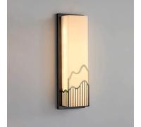 Alabaster Wall Sconce-18.5IN Rectangle Alabaster Wall Sconces Nordic Natural Stone Wall Lamp Marble Lampshade Sconce Lighting Fixtures Metal Base Hardwired LED Vanity Light For Bedroom Bedside Hallway