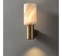 Alabaster Wall Sconce- 9.84IN Natural Marble Wall Sconces E14 Alabaster Wall Lights Modern Bathroom Vanity Wall Lamps 3000K Indoor Mid Century Marble Wall Lighting For Foyer Bedroom Living Room Stairs
