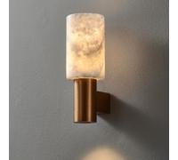Alabaster Wall Sconce- 9.84IN Natural Marble Wall Sconces E14 Alabaster Wall Lights Modern Bathroom Vanity Wall Lamps 3000K Indoor Mid Century Marble Wall Lighting For Foyer Bedroom Living Room Stairs