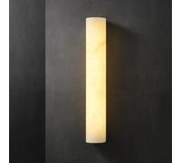 Alabaster Wall Sconce Cylinder Natural Marble Sconces With Stone Wall Mounted Lights Hardwired 3000K LED Sconce Lighting Luxury Modern Bathroom Vanity Lights Bedroom Living Room Staircase Lighting